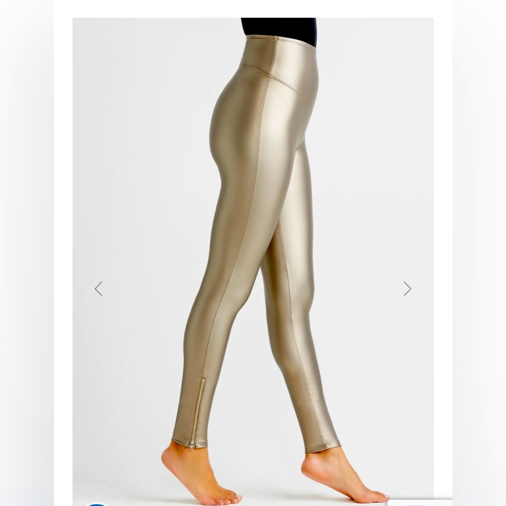 NWOT! Yummie Bronze Faux Leather Leggings